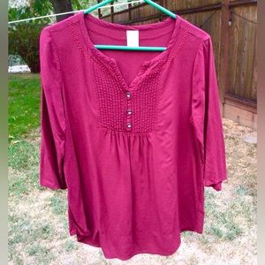 Faded Glory medium peasant blouse 3/4 sleeve.